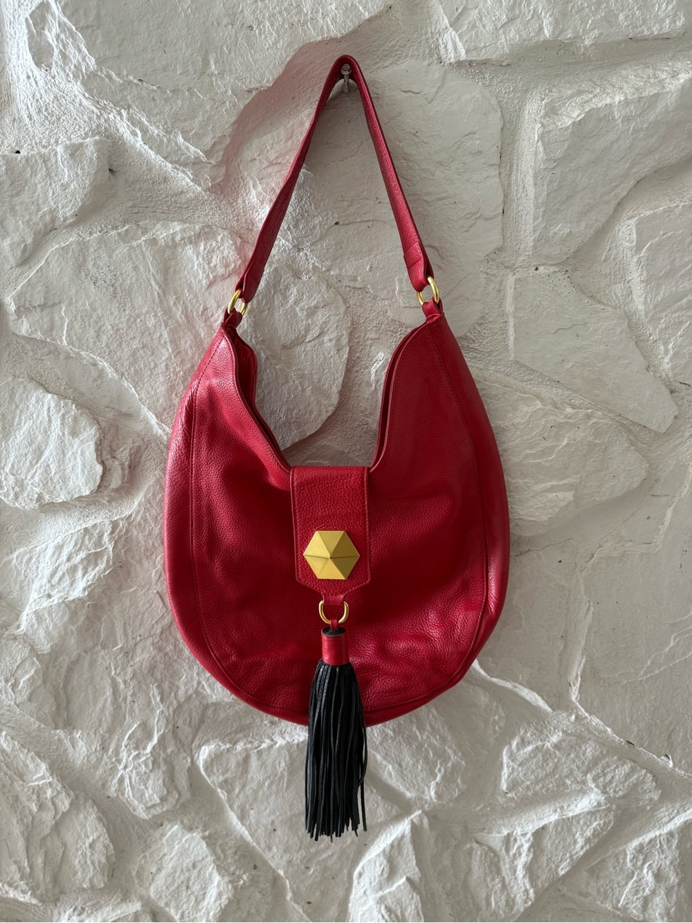 Badgley Mischka Bailey Pebbled Leather Hobo Bag